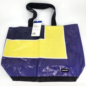 Rareform Blake Tote Bag – Blue & Yellow Billboard Print – Eco-Friendly